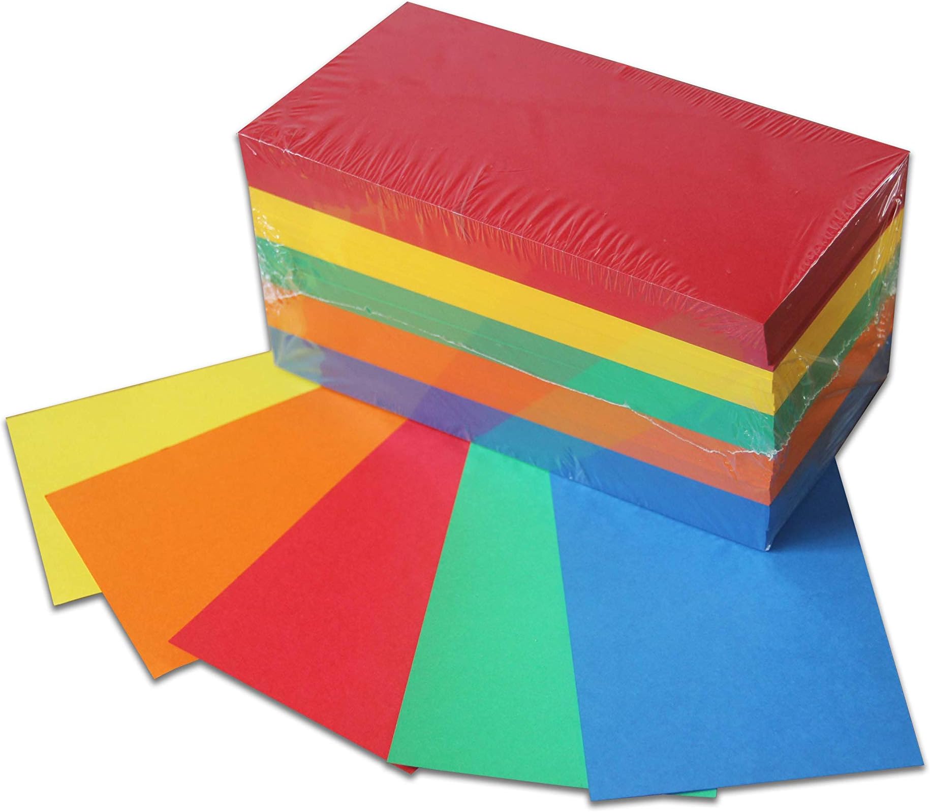 Die Dicken Presentation Note Cards, Rectangular, 10 x 20 cm, 170 g/m², Pack of 500, Assorted Intense Colours