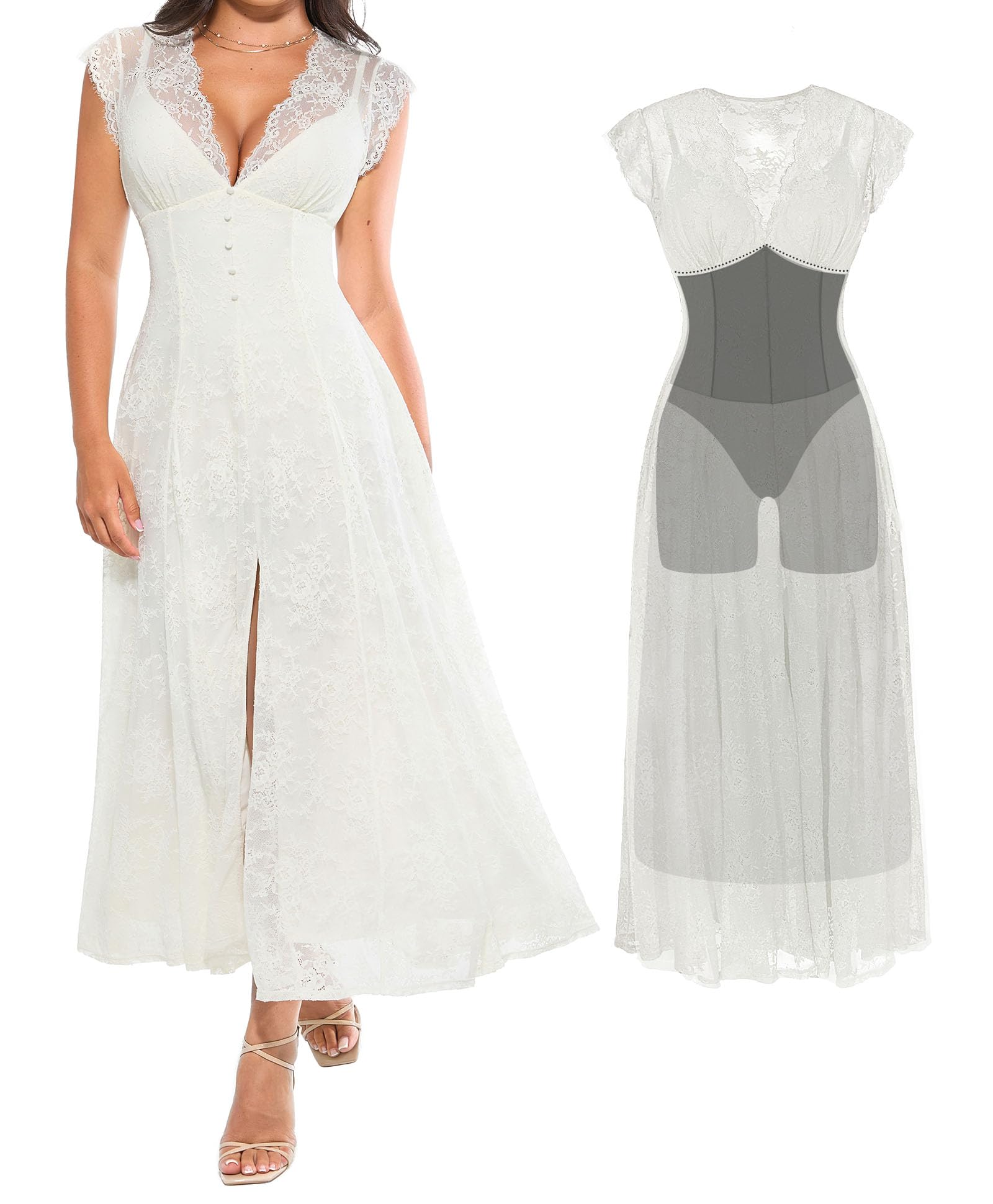 Popilush Lace Shapewear Maxi