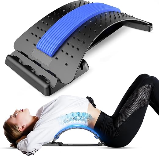 JD FRESH Multi-Level Back Support for Pain Relief/Lumbar Spine Support with Magnetic Acupressure Points/Adjustable Posture...