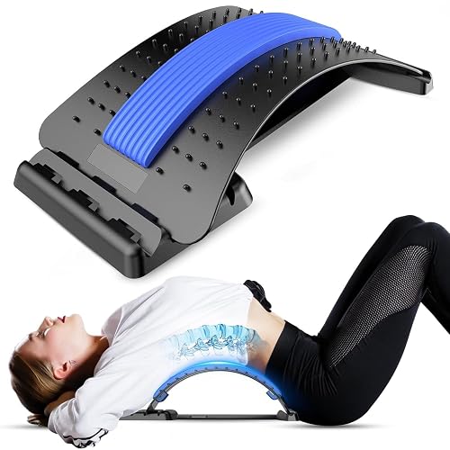 JD FRESH Multi-Level Back Support for Pain Relief/Lumbar Spine Support with Magnetic Acupressure Points/Adjustable Posture Corrector & Spinal Curve Relaxation Massager for Lower & Upper Back/Bed/Chair