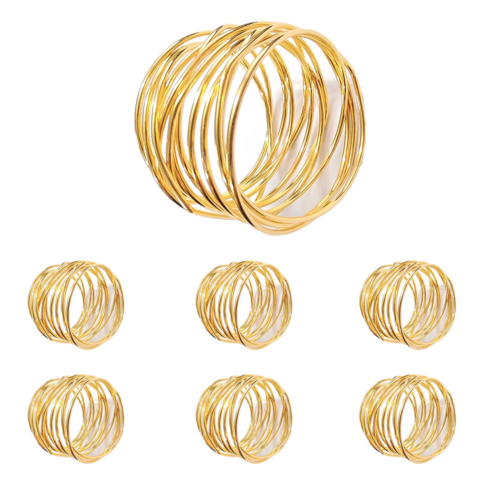 Gold Napkin Rings - 6 PCS Metal Napkin Rings(Twisted Wire) Napkin Holders Buckles for Family Dinner, Wedding, Party,Table Decorations