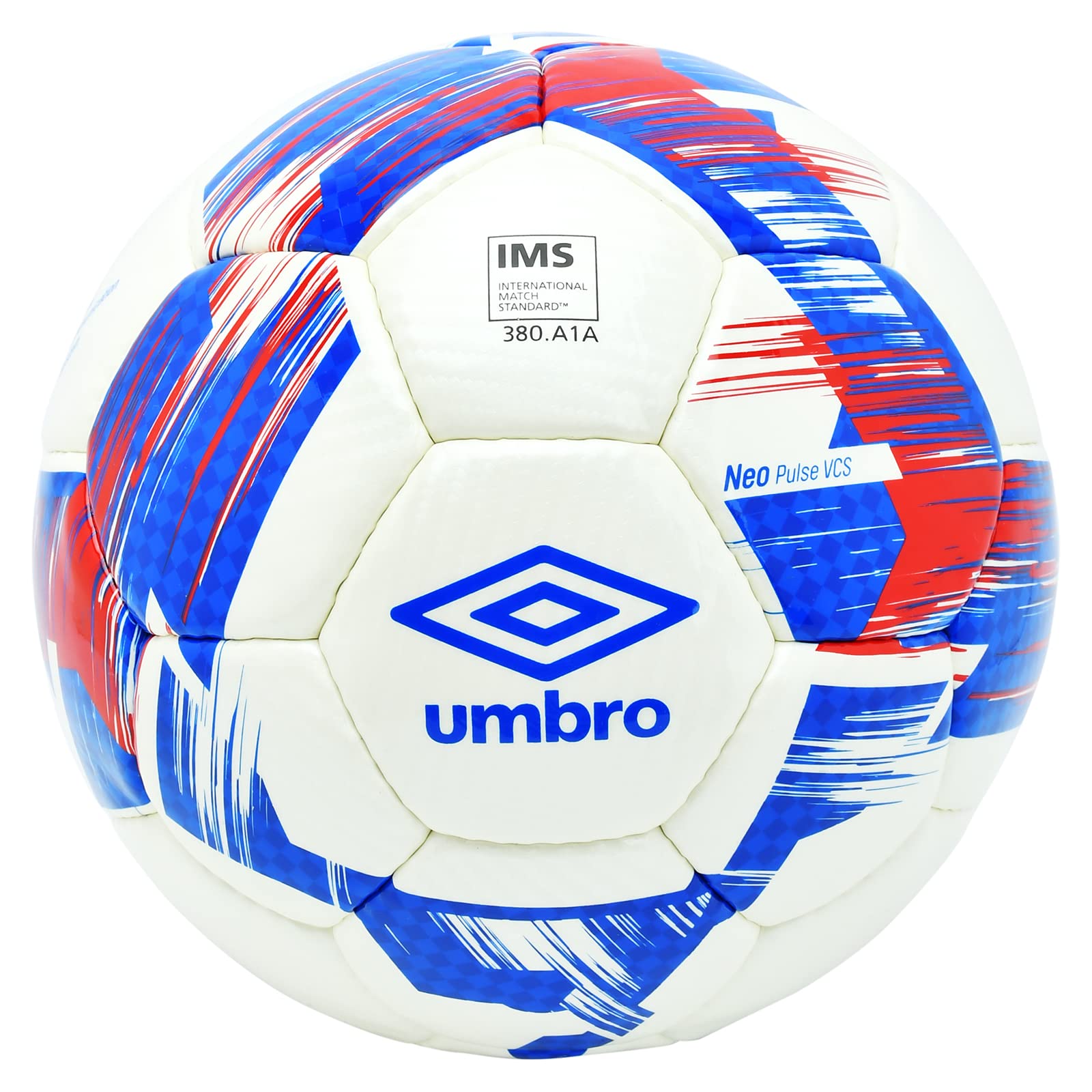 UMBRO NEO PULSE, BALL, WHITE/REGAL BLUE/VERMILLION, Size-5