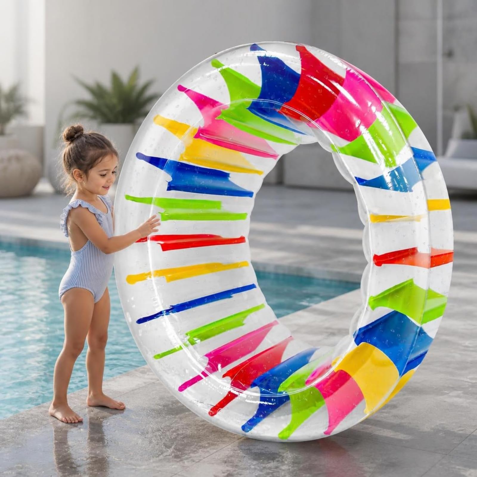 Almencla Ruota Idraulica Gonfiabile Mullore | Tubo Gonfiabile, Colorato, per l', Bambini, 100x60x65cm
