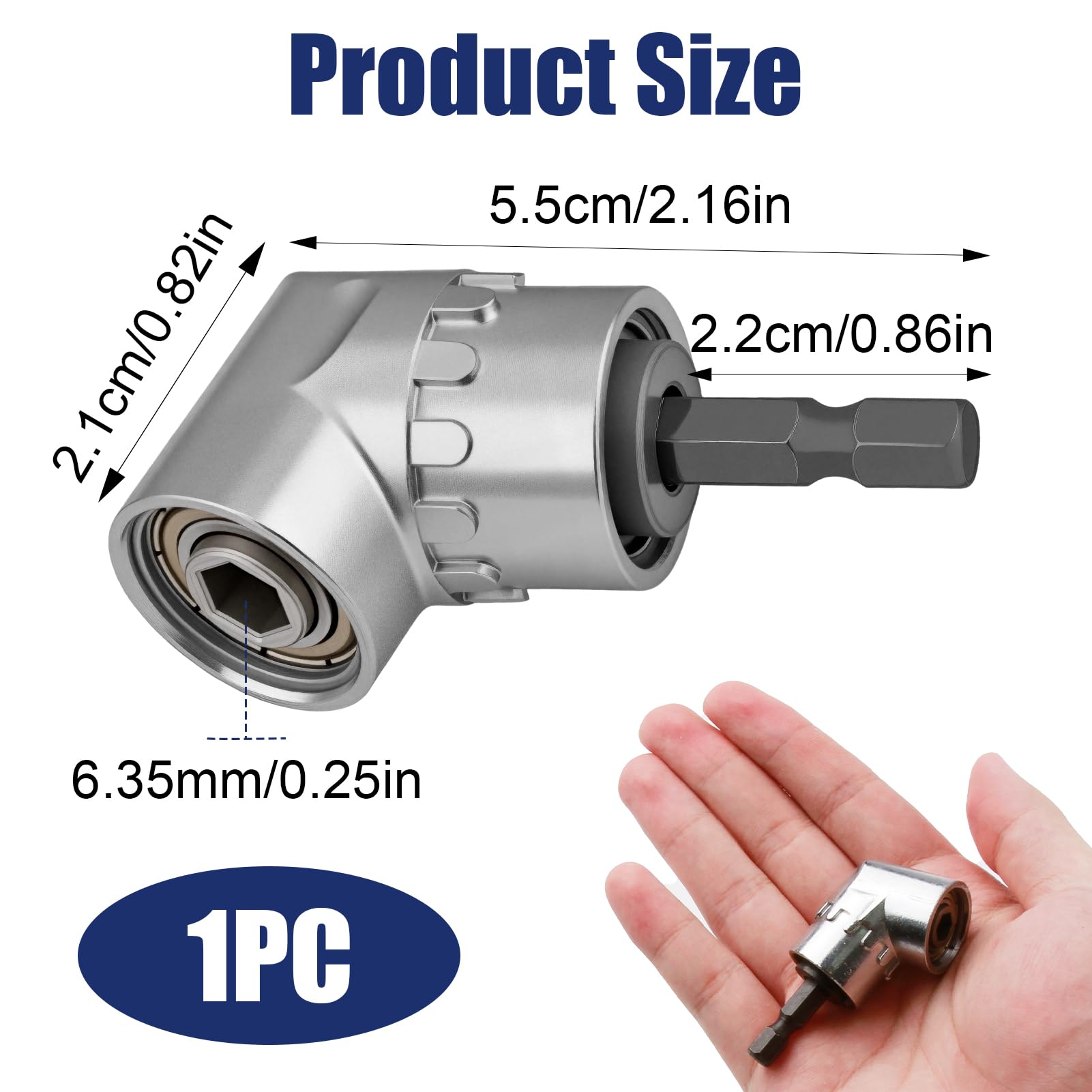 105 Right Angle Drill Attachment, 1/4-inch Hex Shank Right Angled Screwdriver Drill Bit Holder Extension for Tight Spaces and Corners - Image 2