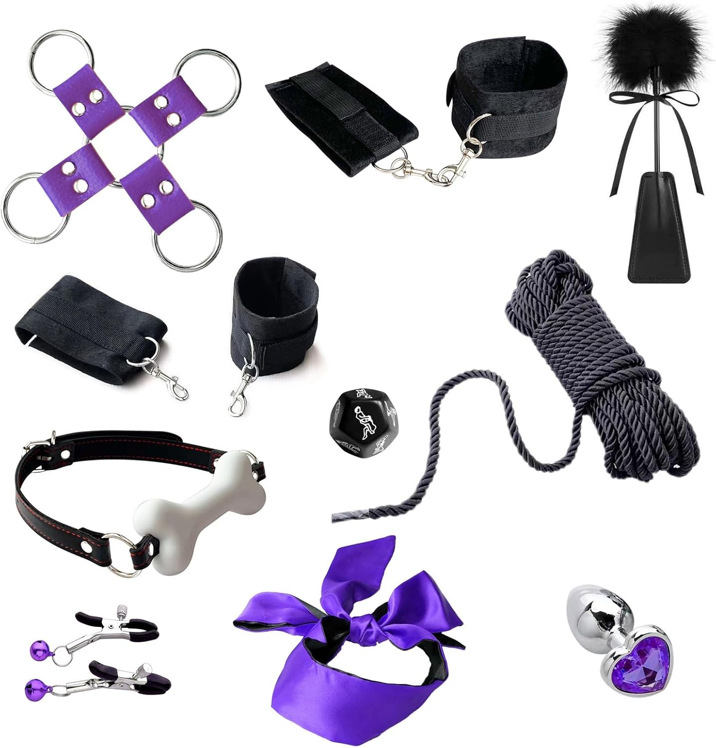 10 Pcs Sm Binding Set Sex Toy for Adult Couples Sex Games Sm Toys Bondage Toy for Role Play Novelty Toys Sex Gift for Adult Couple