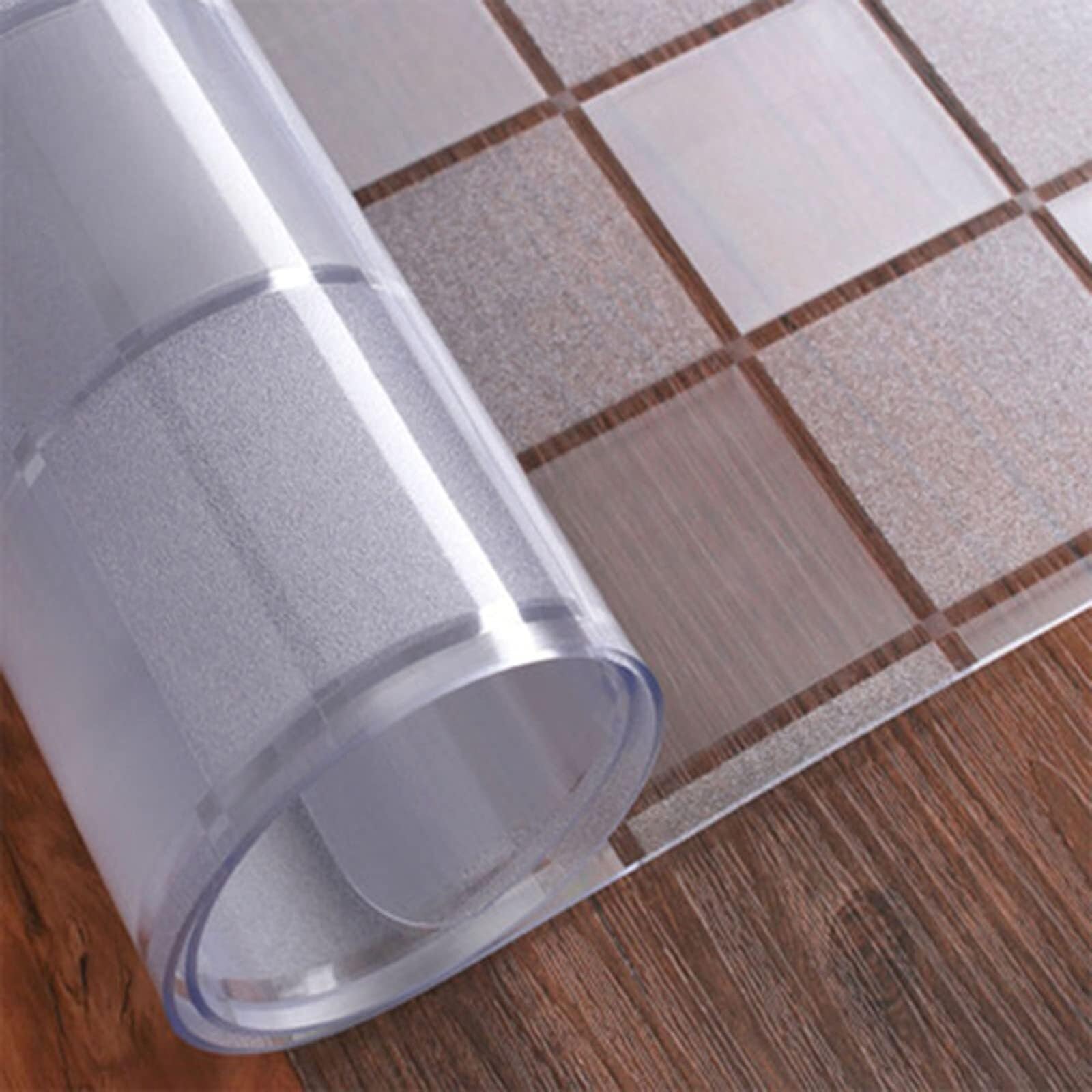 QBYRSSS Transparent Table Cover Protector 1.5mm Thick ClearTable Protector MatNonSlip Wipeable Waterproof Cover for Rectangular Dining Tables (80x130cm) Durable ScratchResistant Easy to Clean