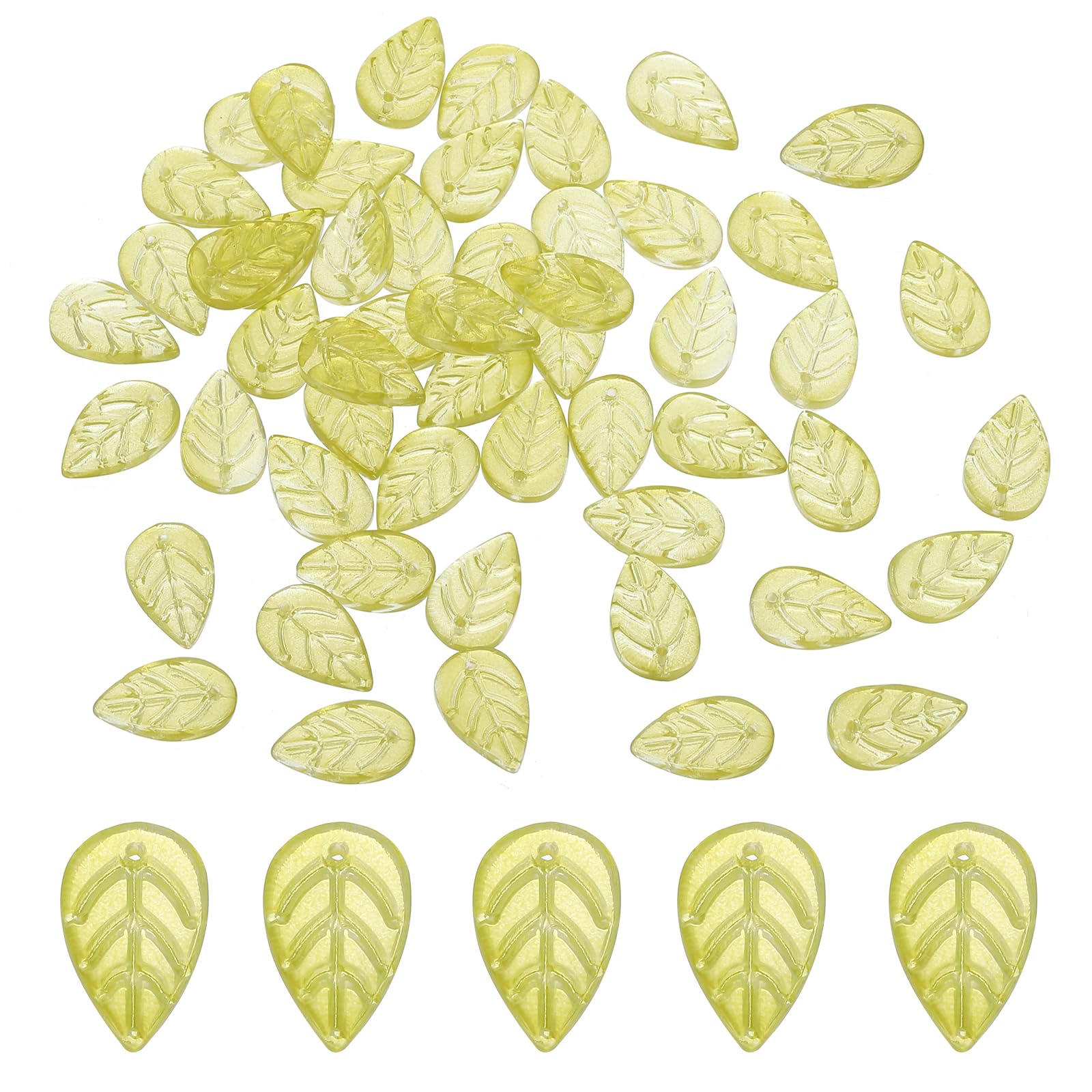 PATIKIL 18 x 11mm Czech Glass Leaf Beads, 50 Pcs Crystal Leaf Beads for Jewelry Making DIY Craft Bracelet Necklaces Earrings