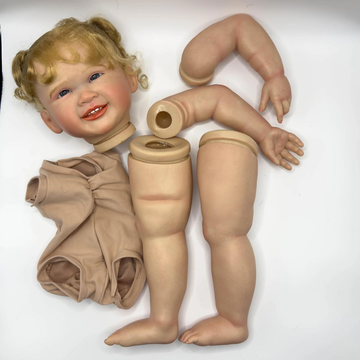 iCradle Reborn Baby Doll Kit DIY 28inch Renata Blonde Hair Lifelike Simulation Silicone Vinyl Reborn Toddler Dolls Blank Kit DIY Unfinished Parts Accessories Supplies for Kids Age 3+ (Kit)