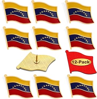 12/50/100Pcs Bolivarian Republic of Venezuela Flag Pins Bulk Enamel Souvenir- Metal Venezuela Lapel Pin Brooch Badge for Men Women Clothes Bags Hats