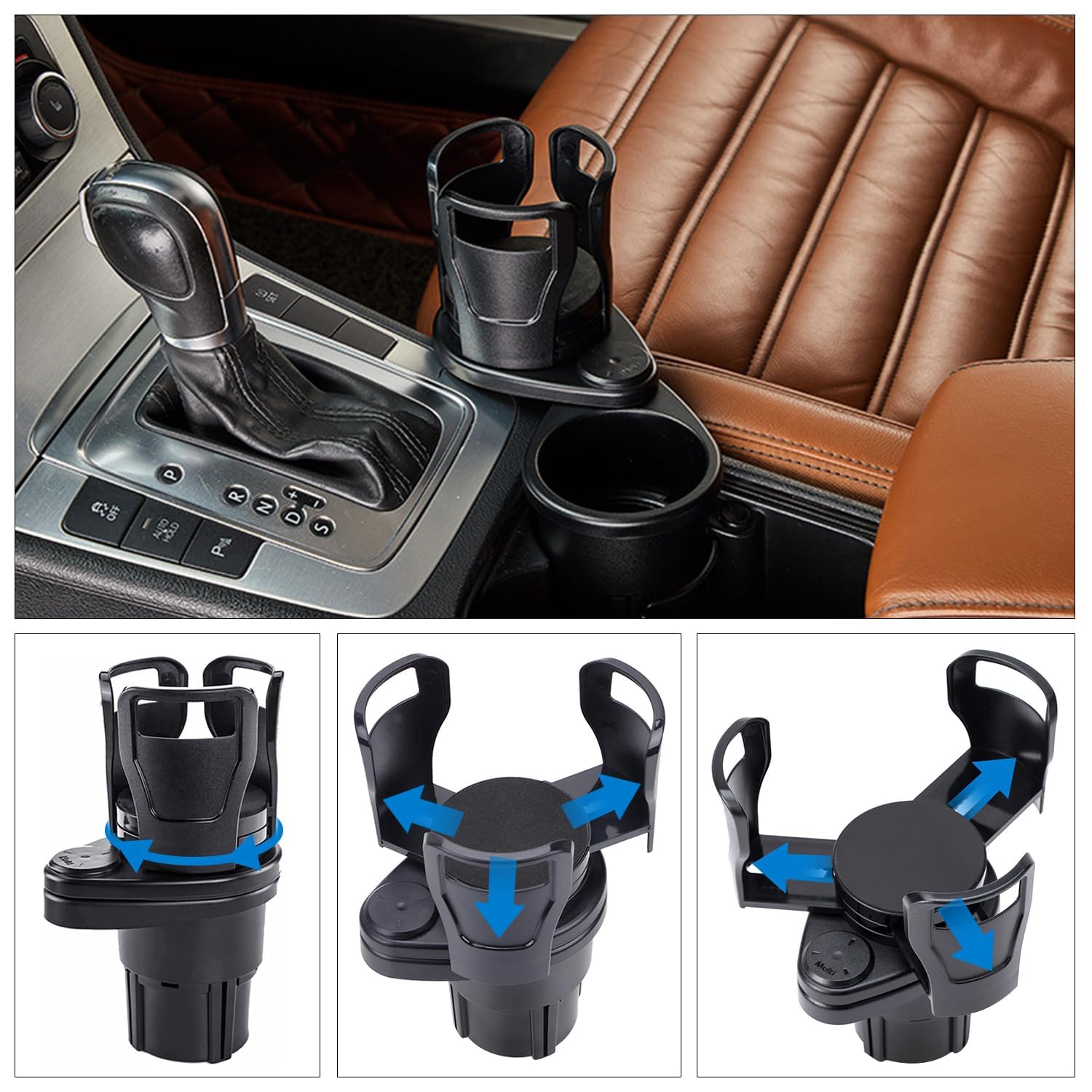 Portabicchieri Per Console Centrale Auto – Adatto Per Smart Fortwo W451 (dal 04/2007) – In ABS Nero - 3