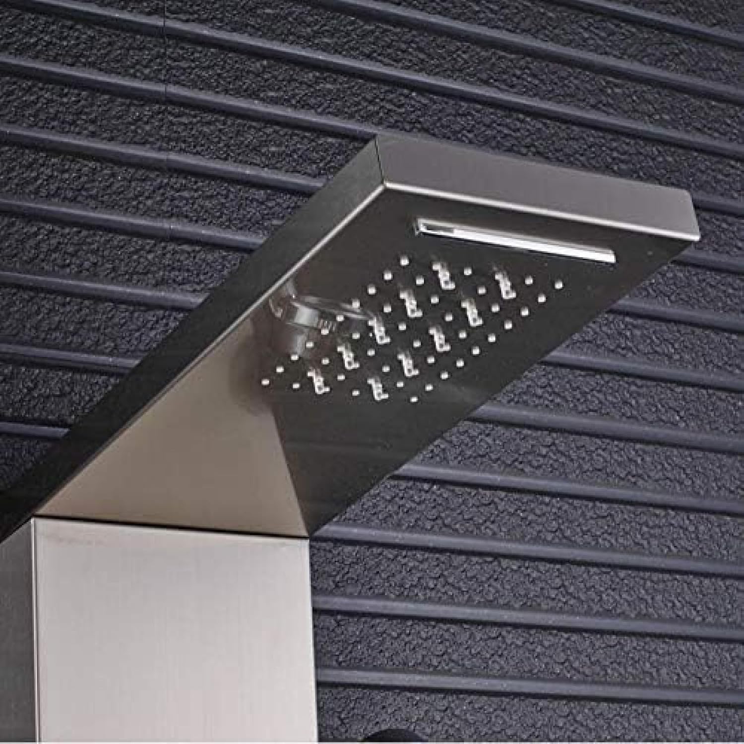 Brushed Nickel Shower Panel 3 Handles Waterfall Rain Shower Set Faucet Swivel Body Massage Jet Bath Shower Suit Shower Column