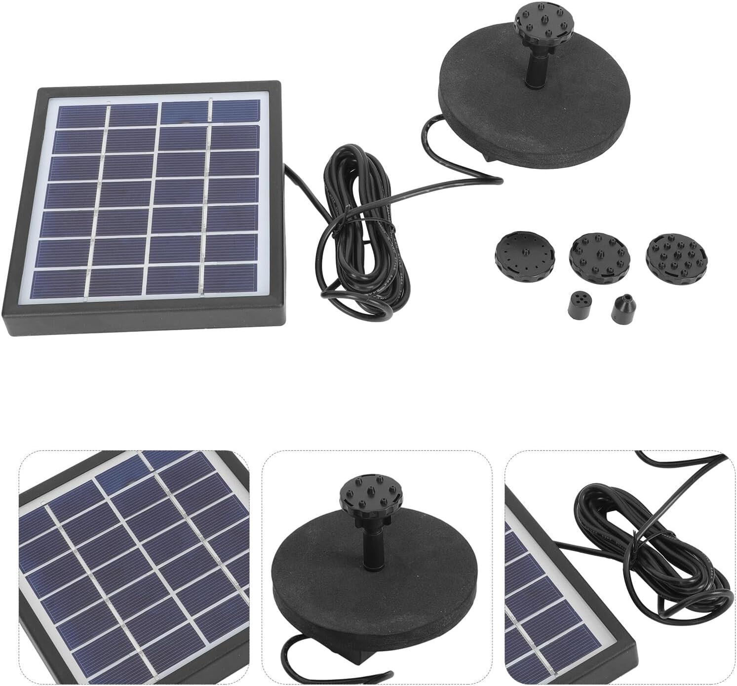 Solar Fountain Pump with Sprayers Outdoor Solar Floating Water Pump for Garden Pond Decoration for Patio Water Features