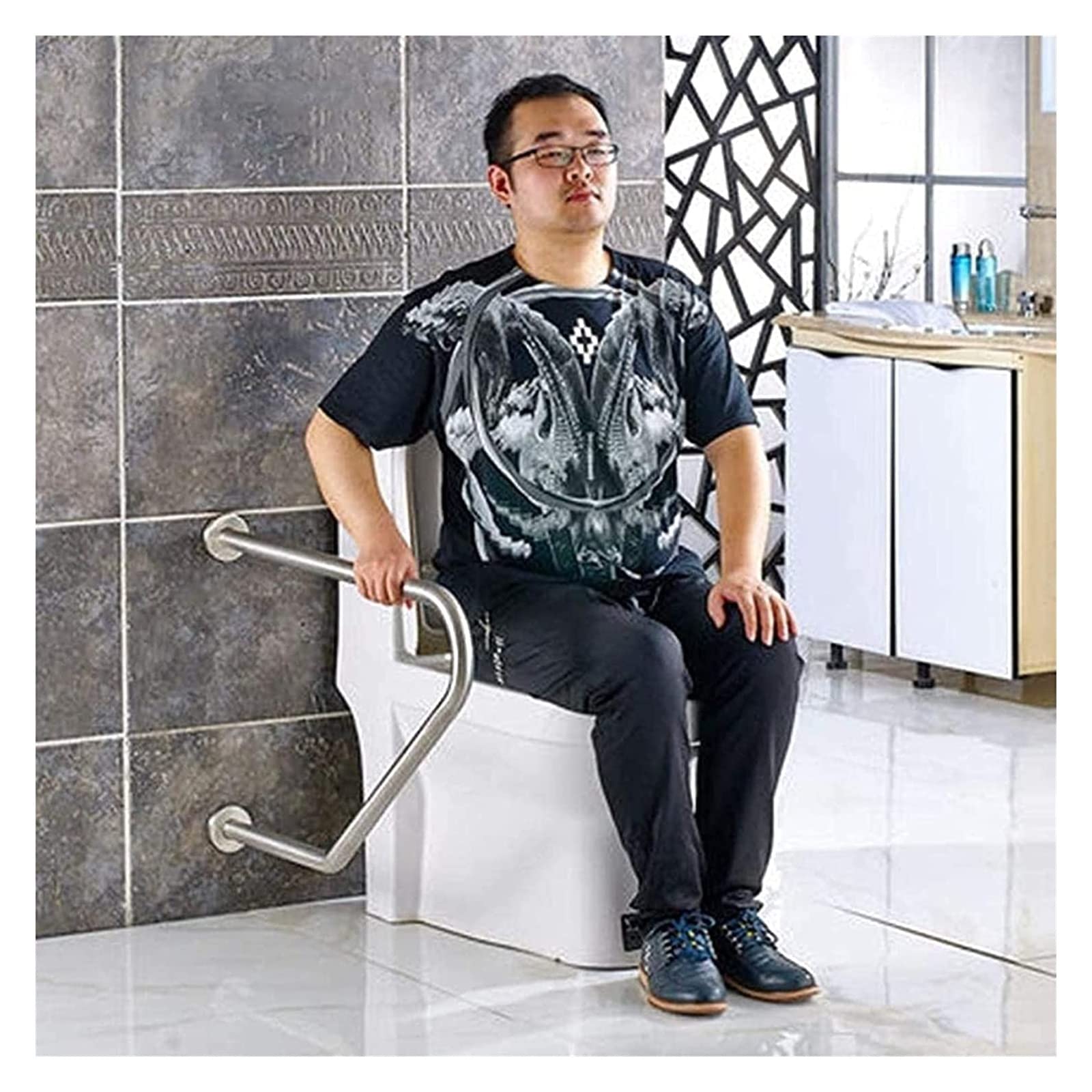 Grab Bar WC Bracciolo di sicurezza Forniture per hotel Doccia Corrimano sicuro Corrimano in acciaio inossidabile Anziani disabili WC accessibile WC Corrimano WC