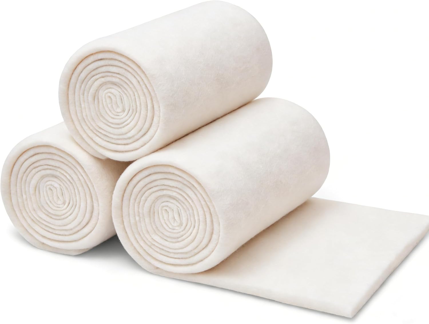 24 x 156In100% Natural Cotton Quilt Batting, Heat Resistant 220°C Warm Lightweight Washable Hypoallergenic, Easy to Quilt for Sewing,Crafts,DIY,Backing,Wadding, King Size Quilt Projects, Oven Outdoor