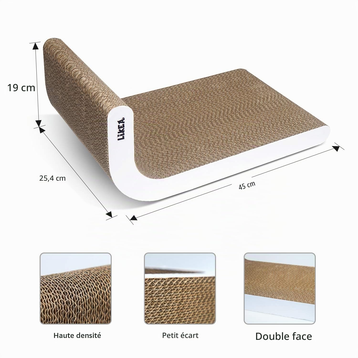 Likea Griffoir Inclinable pour Chat avec Herbe à Chat en Carton de Qualité Supérieure, Plusieurs Angles de Griffage