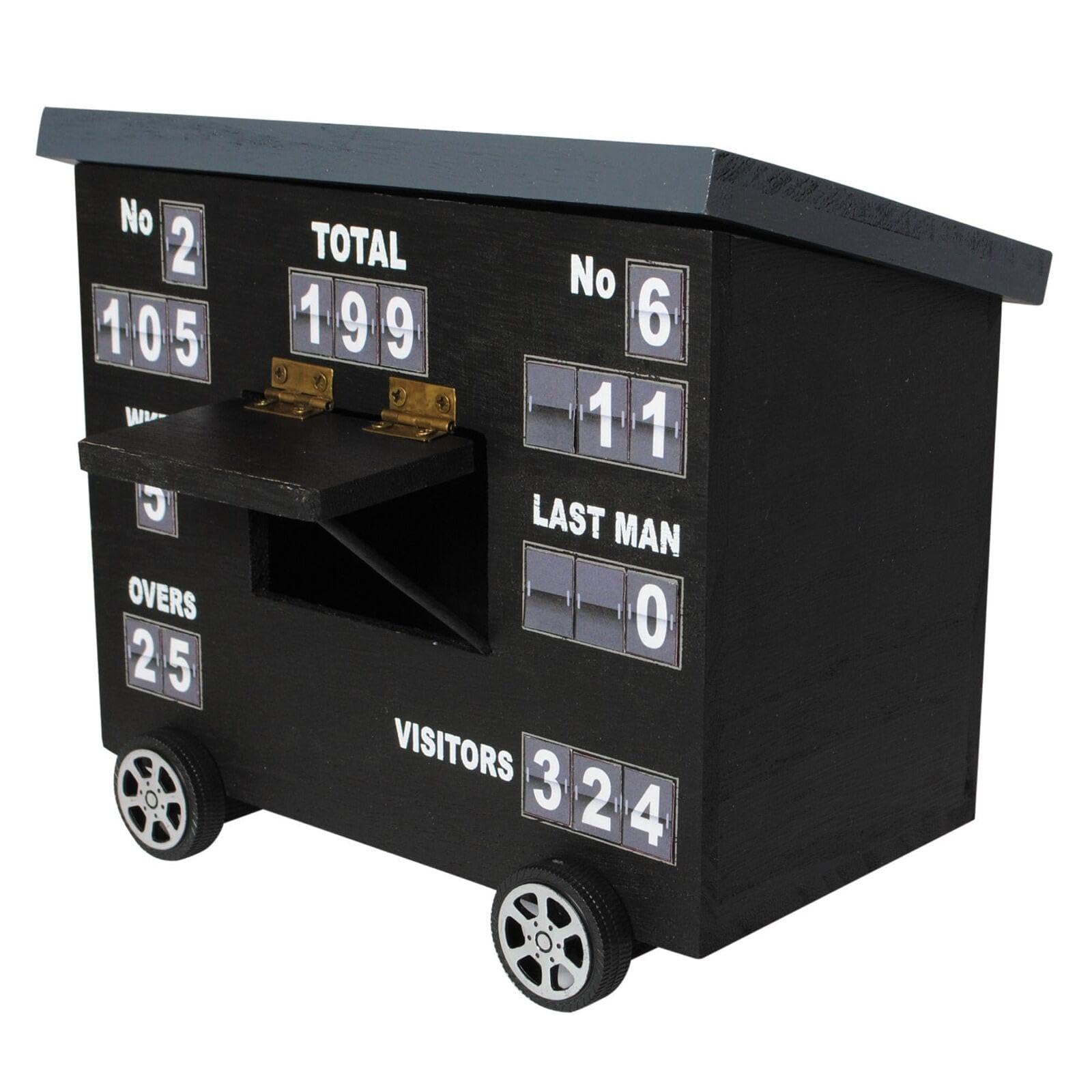 Oliphant - Cricket Scoreboard Desk Tidy | Authentically Designed | Store Phones & Stationery | Personalise Scores | Ideal for Cricket Enthusiasts | Gray, Slate