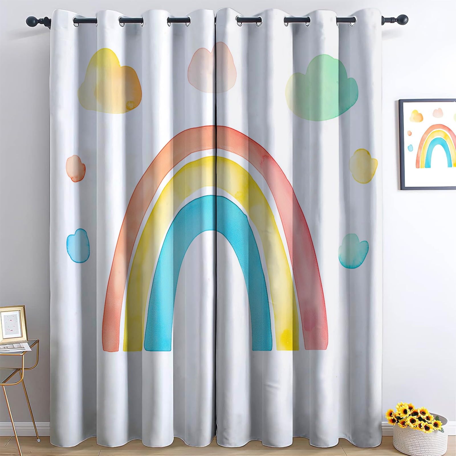 Rideaux occultants contre la lumiere et le froid 140x175 cm bohême blanc