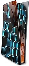 Finest Folia, Design Cover RX023, PS5 Compatible with PS5 Self-Adhesive Vinyl Protective Film for Game Console Housing (Digital Edition, No.11, Hexagon)