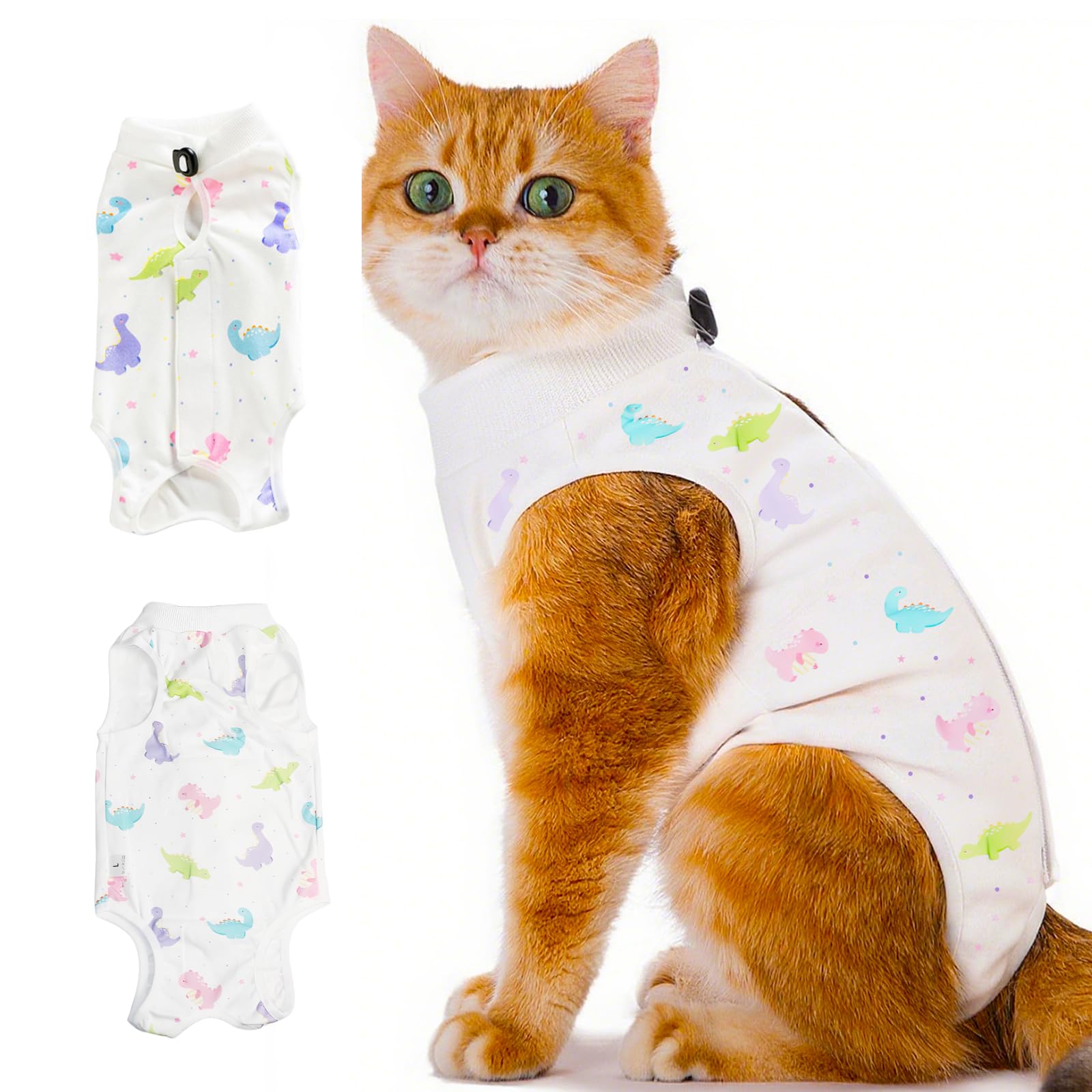 Cat Professional Recovery Suit,Body Suits for Abdominal Wounds or Skin Diseases,E-Collar Alternative for Cats, Onesie Cat Clothes After Surgery Collar & Cone Alternative — image 1