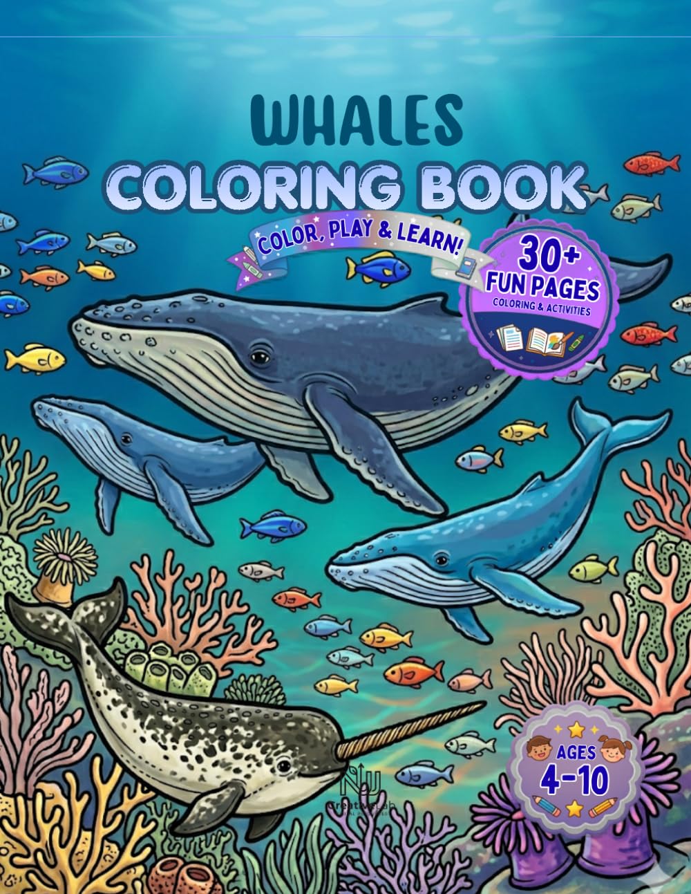 Whale Coloring Book: For Kids - An Underwater Adventure with the Gentle Giants of the Sea