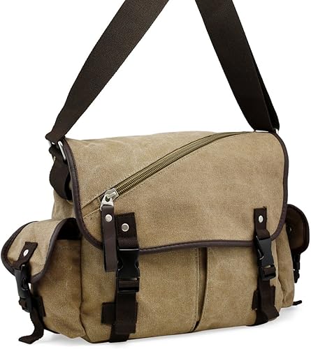 Miniatura 4 de OCT17 Bolso de mensajero para hombre, bolso de hombro universitario de lona vintage, bolso de mano militar para portátil
