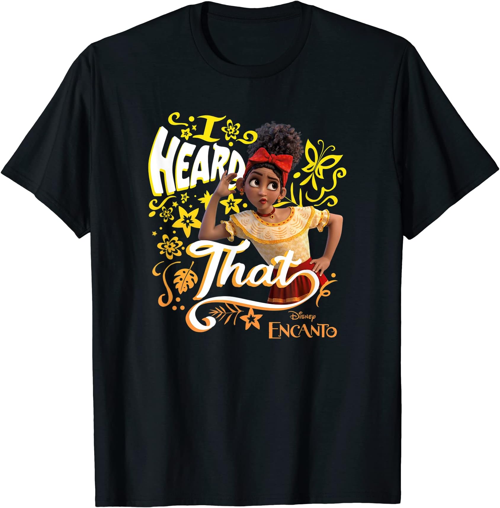 DisneyEncanto Dolores I Heard That Portrait T-ShirtOEKO-TEX STANDARD 100