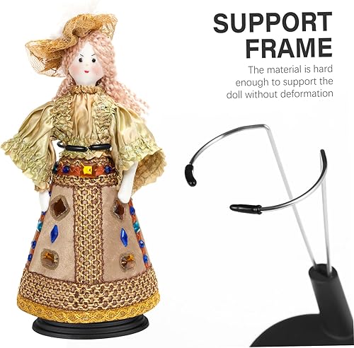 Miniatura 6 de Toddmomy Soportes negros para muñecas, 4 piezas, soporte para muñeca, soporte de muñeca, soporte de oso, soporte de escritorio, soporte para muñecas