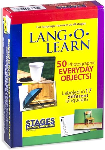Stages Learning Materials Lang-O-Learn ESL Everyday Objects - Tarjetas fotográficas de vocabulario para inglés, español, francés, alemán, italiano,