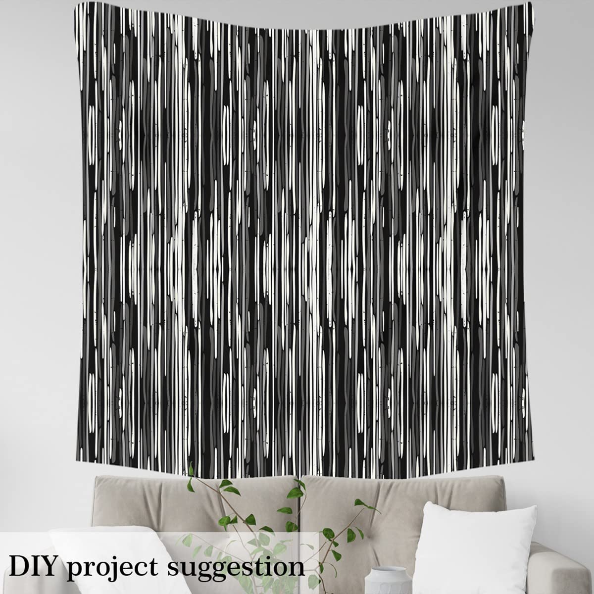 Stripes Fabric by The Yard,Geometric Upholstery Fabric,Modern Striped Art Outdoor, for Chairs,2 Yard,(L184*W150cm) White And Black - Image 3
