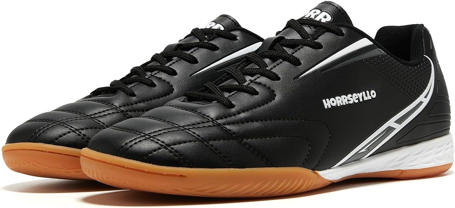 HORRSEYLLO Men's Indoor Soccer Shoes for Futsal Activities Women's Flat Outsole Trainer Rubber Shoes Athletic Training Sneaker - Image 5
