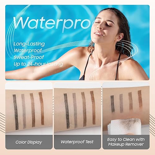 Miniatura 5 de Bolígrafo de tatuaje para cejas con cuatro puntas, de larga duración, a prueba de manchas, resistente al agua, gel para cejas y tinte en crema para