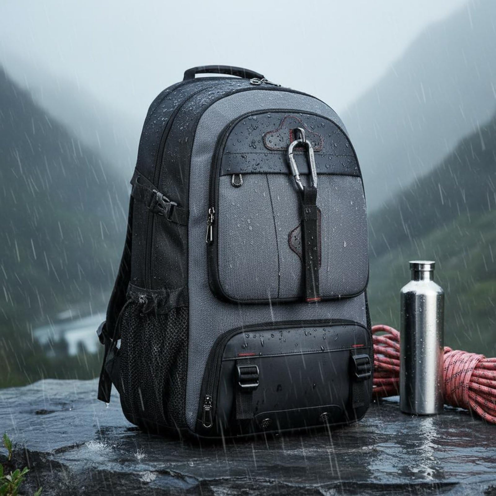 Baoblaze Mochila de Viaje Mochila Maletín Bolso con Compartimentos Separados para Electrónica y Ropa Funda Acolchada para Portátil de 16 Pulgadas Tela 1680D, Negro, Superventas+Mejorado