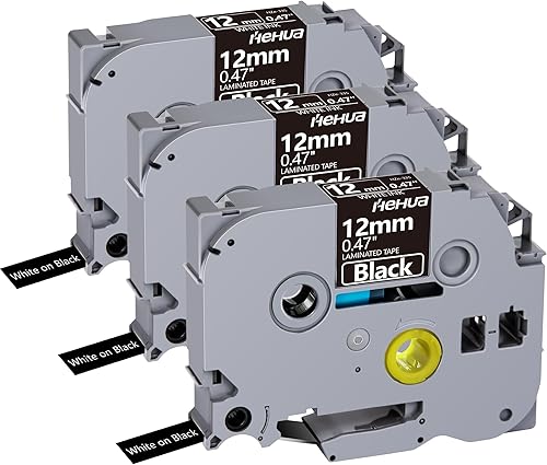 Vista 90 de Hehua Tze - Cinta negra laminada de 0.945 in y 0.94 pulgadas compatible con Brother P-Touch TZe-354 TZe354 TZ-354 TZ354 etiqueta para Ptouch PT D600