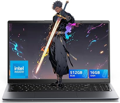 KAIGERR Laptop, 2026 New Laptop Computer with Intel Quad-Core ProcessorUp to 3.4GHz, 16GB RAM 512GB NVMe SSD, 15.6" FHD Display, Windws 11/Student/Business Laptop, HDMI, USB3.2, Long Battery Life