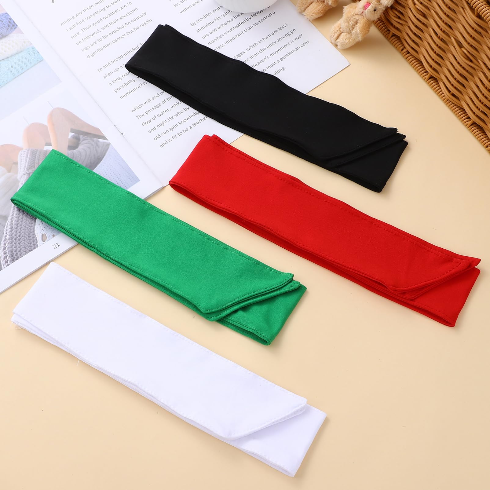 Verstellbare Kopfband Stirnbänder Für Männer Und Frauen Elastische Sport Haarbänder Schweißableitende Bandanas Für Workout Und Freizeitaktivitäten Rot Und Grün