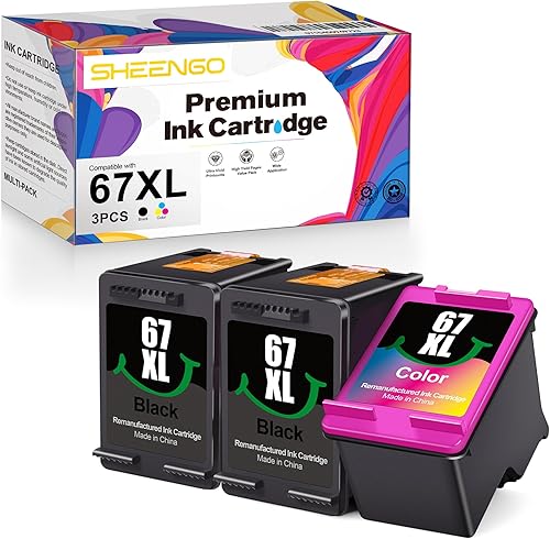 Cartuchos de tinta 67XL de repuesto para HP 67XL de alto rendimiento para impresora Envy 6055e 6055 6052 6075 Envy Pro 6455e 6475 6452 6458 DeskJet