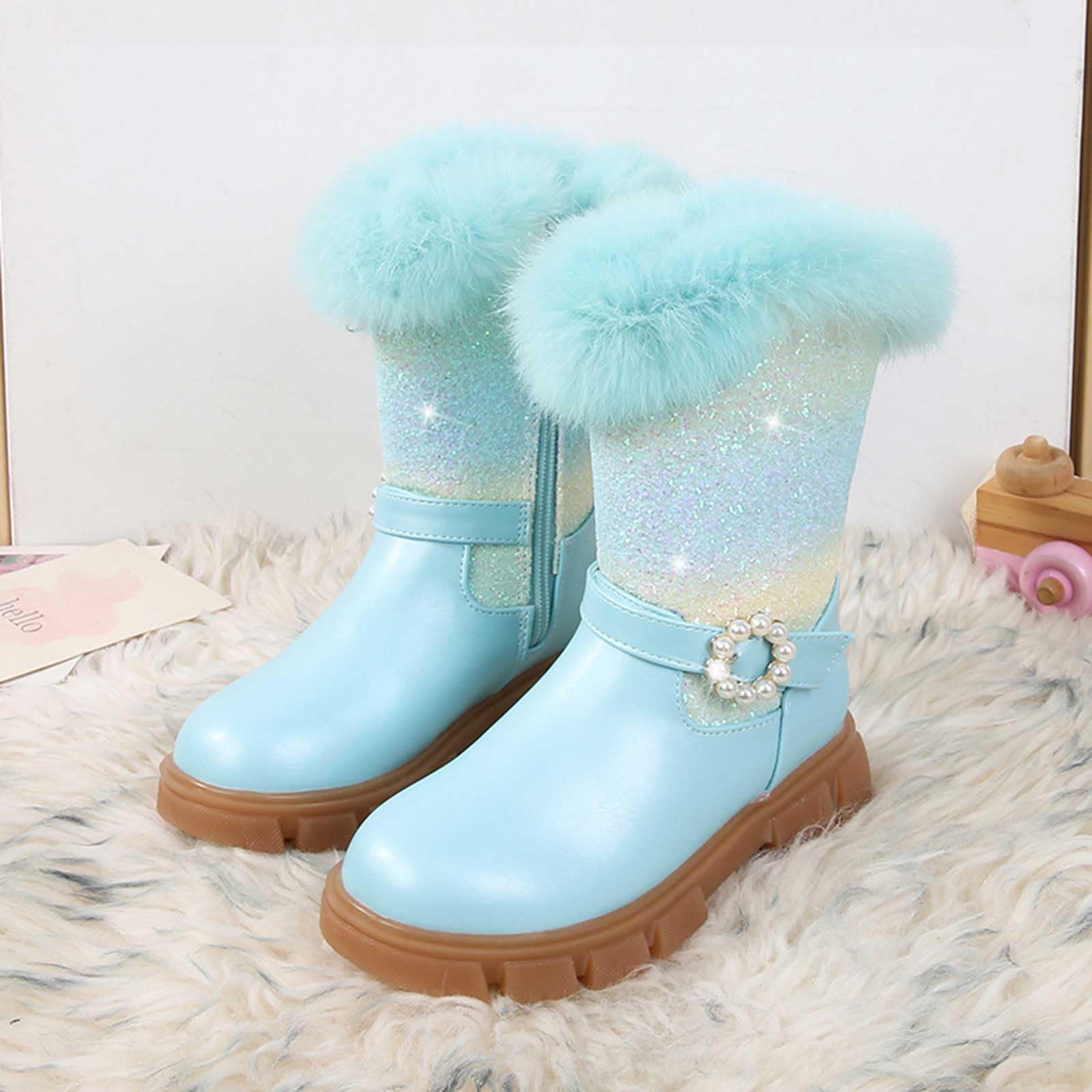 Generisch Buty dziewczęce na zimę, tęczowy polar, modne, śliczne