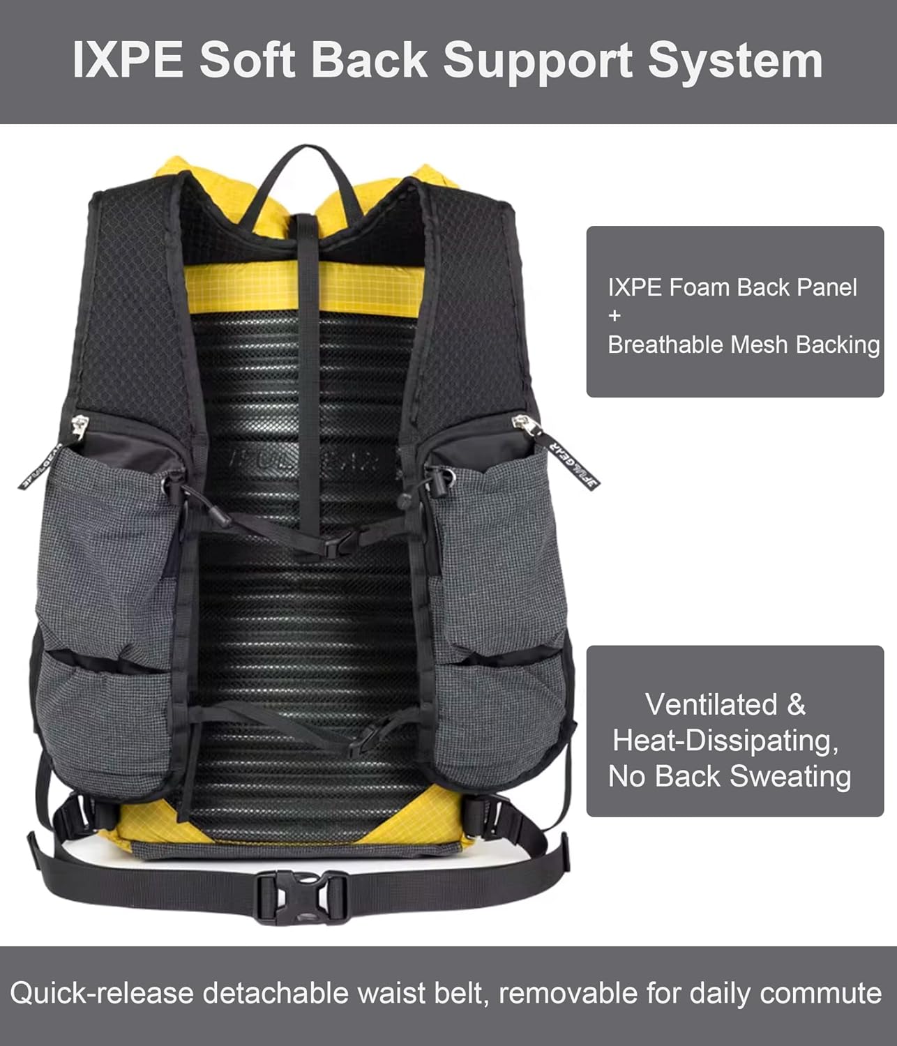 3FULGEAR Waterproof Ultralight Hiking Backpack Small Outdoor Backpack Daypack for Men Women 20L+5L Camping Hiking Daypacks (Galaxy Gray)