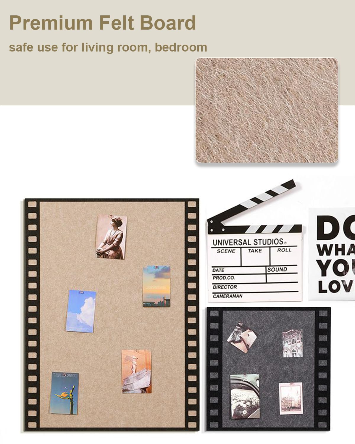 Kork Pinnwand 90x40cm - Selbstklebende Filzwand Für Fotos & Notizen