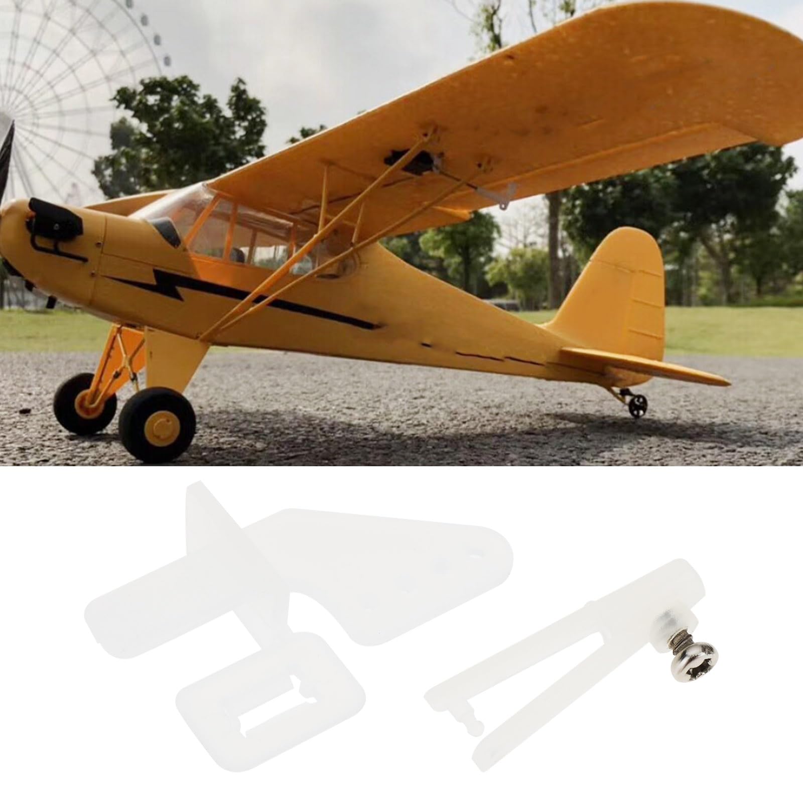 10 Juegos Kit Cuerno de Control Avión RC de ala Fija Varillas 1,2 mm x 260 mm Conector 1,3 mm Tope de Vínculo Ajustable