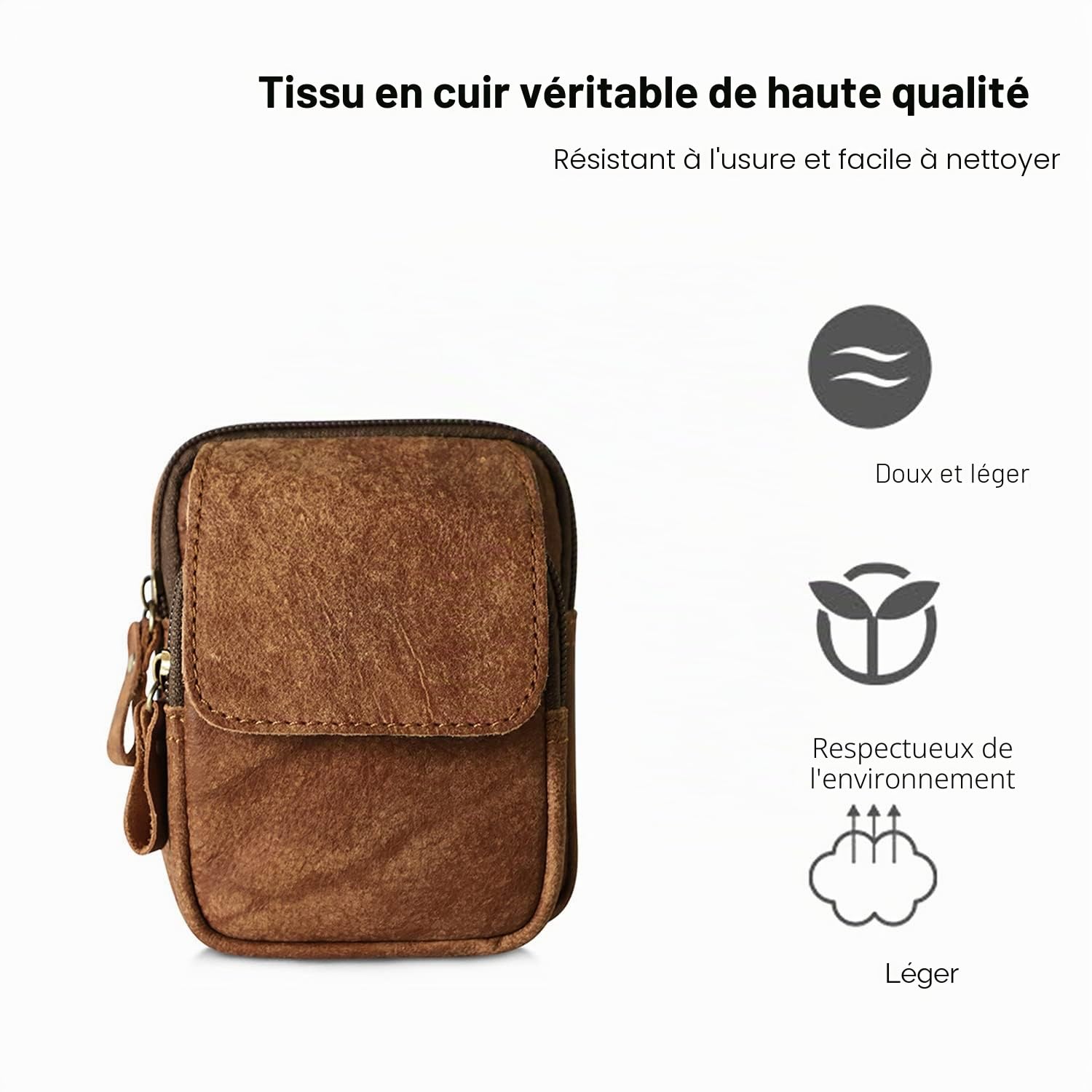 FANDARE Sac de Ceinture Sacoche Ceinture Sac Banane Cuir Sac Multifonctionnel Imperméable pour Sports Escalade Jogging Randonnée Voyage Garçon