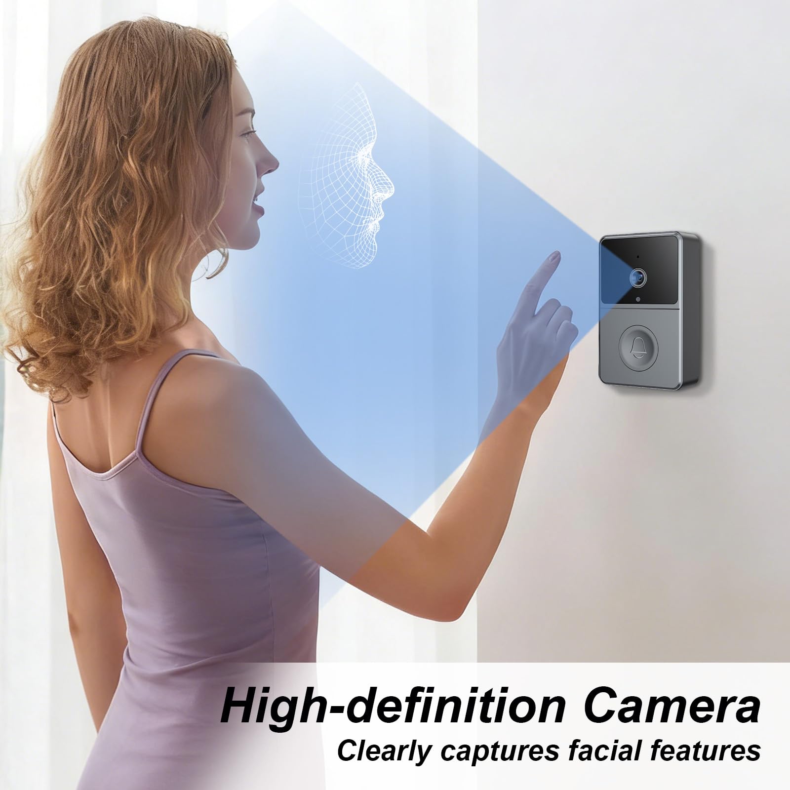 1080P Video Türklingel Kabellos mit Kamera, 4,3 Zoll Bildschirm Drahtlos Video Türklingel, IPX4 Wasserdicht Video Gegensprechanlage Türklingel ohne WLAN, kein APP, Video 70°, 2.4GHZ Videodoorbell