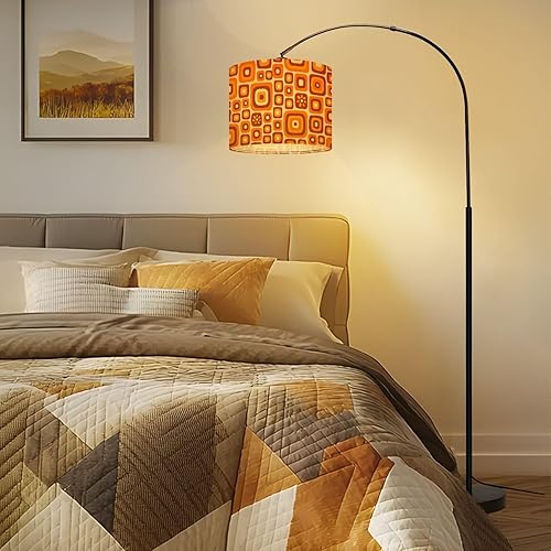 Miniatura 6 de Drum Lamp Shade 70s Retro Seamless Orange Brown Yellow Beige 60s 70s Retro style Lampshade for Floor Lamps Table Lamps Pendant Light 11"x8.9"