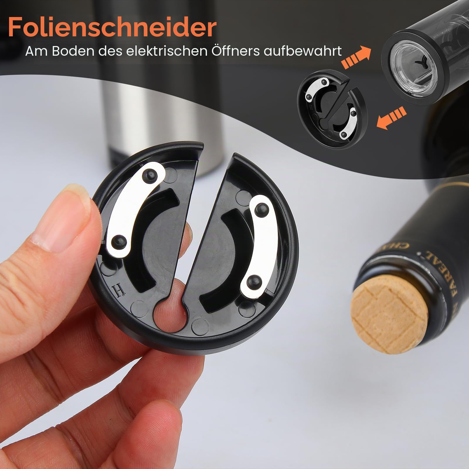 Elektrischer Weinkorkenzieher 4-in-1 Geschenkbox Set mit Automatischer Weindekanter & Weinöffner, Vakuumstopfen, Kapselschneider - USB-C Schnelladung für Weinliebhaber