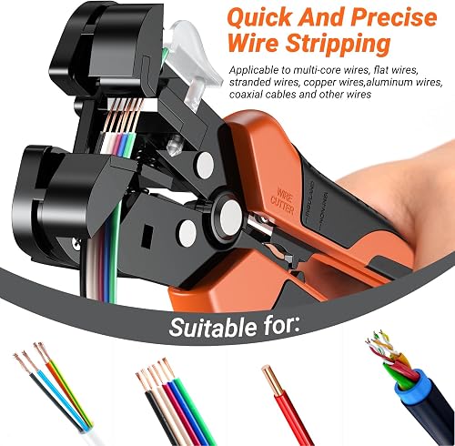 Wire Stripper, Preciva Automatic Cable Stripper and Cutter Tool Electrical for 0.2-6mm² Wires, Self Adjustable Electrican Wire Crimping Tool kit - 2