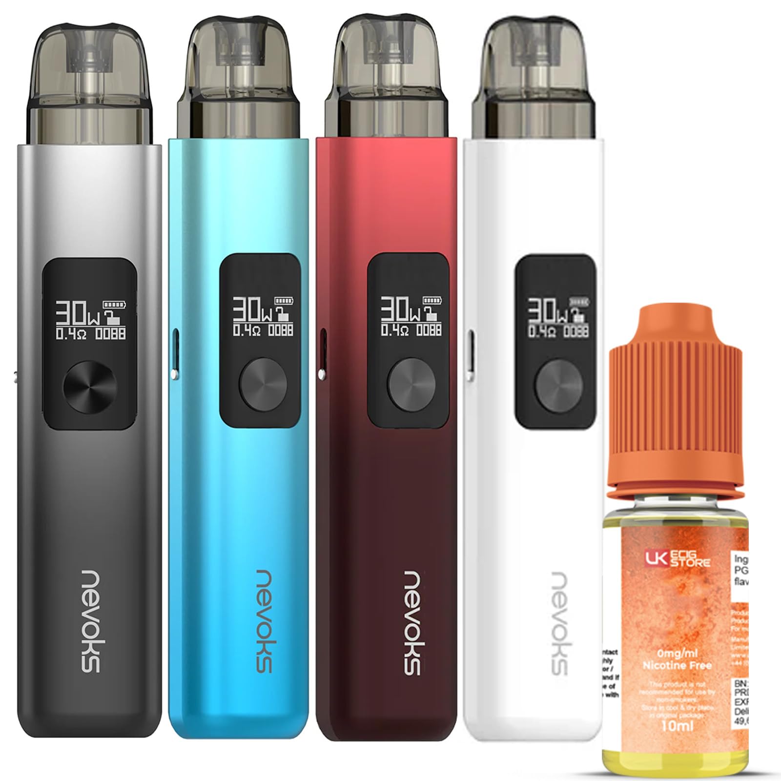 Nevoks Feelin AX Pod Kit – 1500mAh Vape Pod Kit 30WOLED Screen Fast Charge E Cig Kit – Draw Inhale Activated - Pearl White