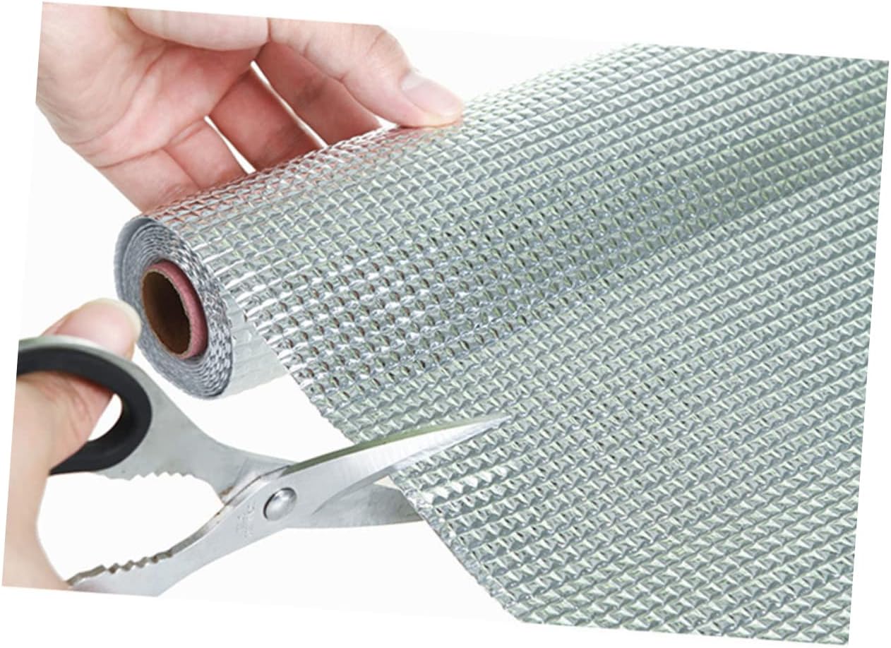 Oil-Proof Aluminum Foil Mat Waterproof Drawer Liner Easy-Cut 60x300cm Kitchen and Cabinet Protector for Home Use