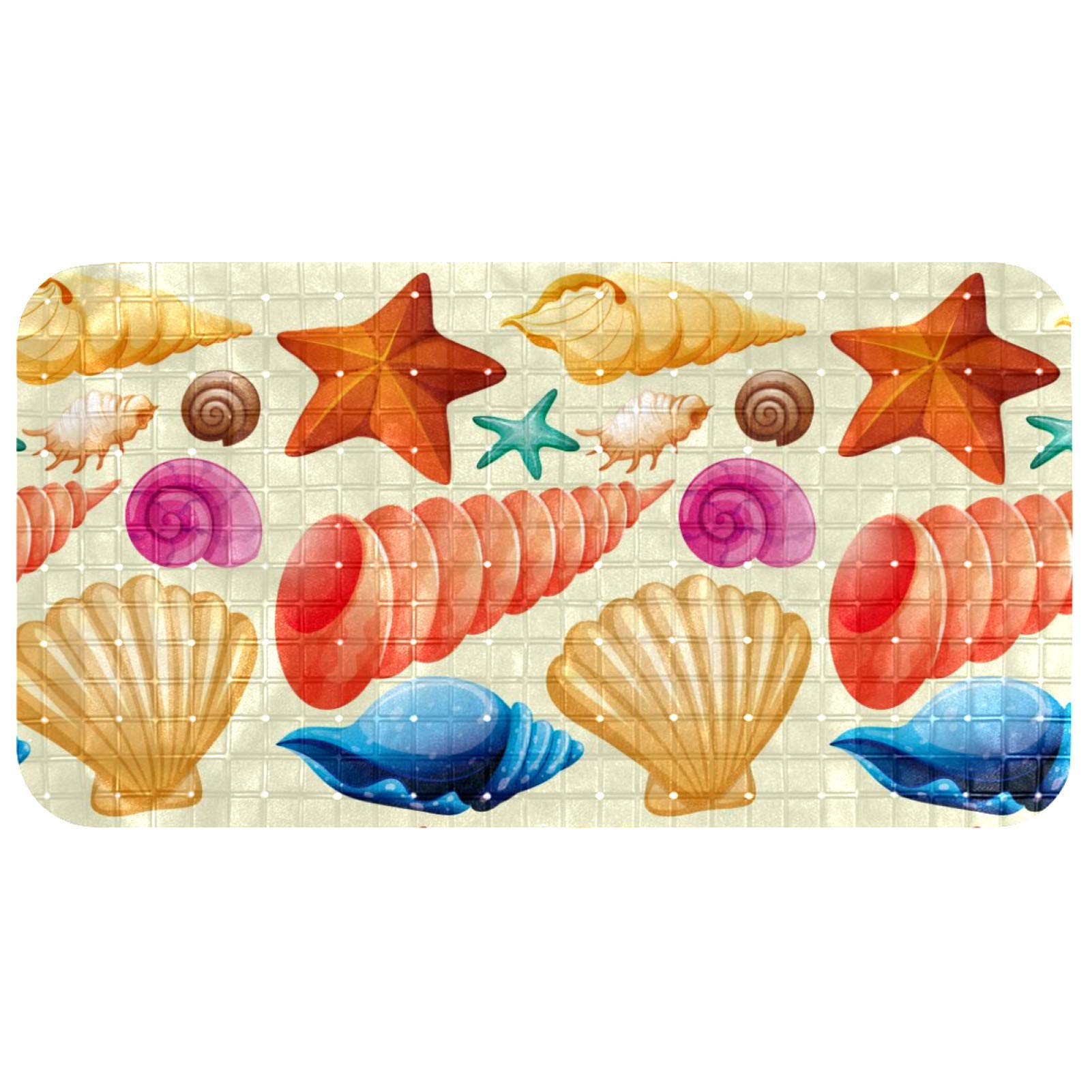 Alfombrilla de baño ovalada de 37x68 cm con ventosas para ducha infantil Bennigiry