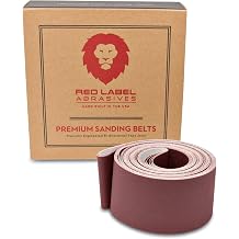 Red Label Abrasives 2 X 72 Inch 400 Grit Flexible Aluminum Oxide Multipurpose Sanding Belts for Woodworking, Leather, Rubber, Plastic, Light Metal Working - Belt Sand Paper 6 Pack