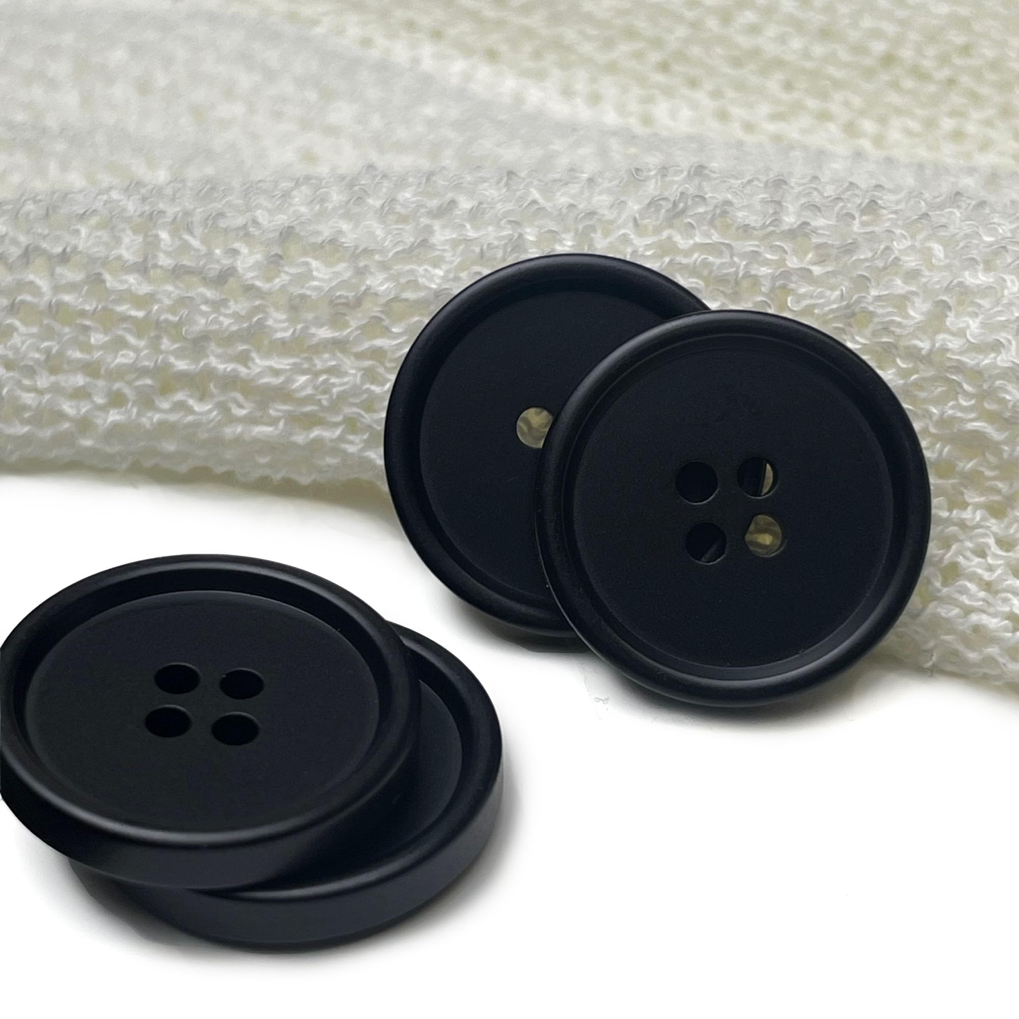 Matte Black Corozo Suit Buttons - Haberdashery Supplies, Assorted Sizes (30PCS/Pack)